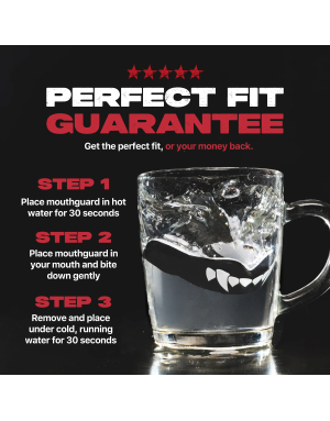 Safejawz Extro Series Fangz Mouthguard — aggressive tooth design, double layer of protection, mouldable fit and case.