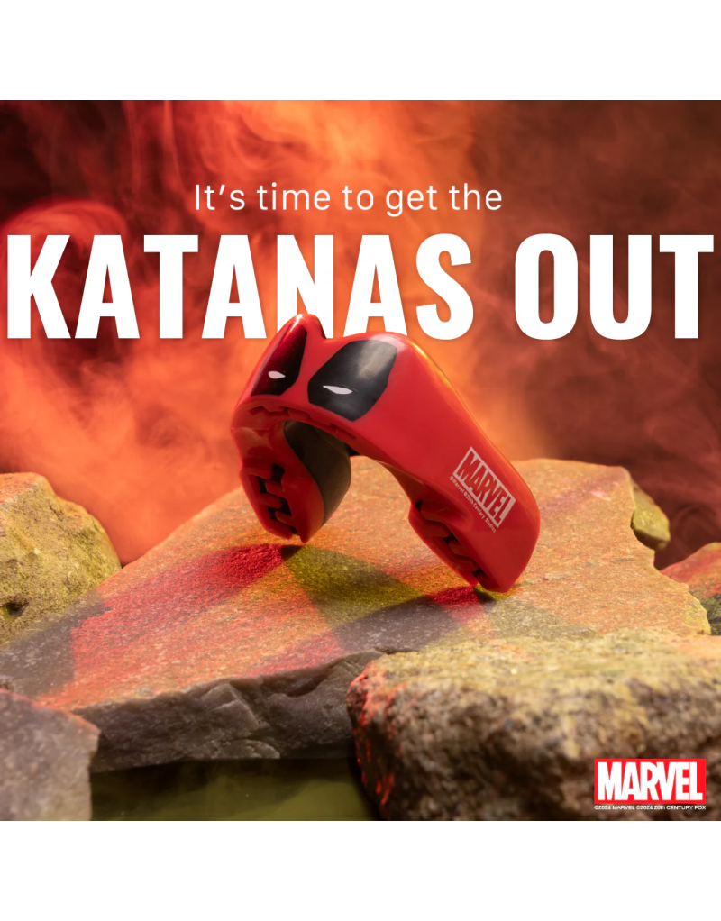 Protector Bucal Safejawz Marvel Deadpool – Protección Doble Capa y Ajuste Fluid Fit™ para Deportes de Contacto