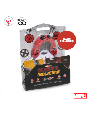 Protector Bucal Safejawz Marvel Deadpool – Protección Doble Capa y Ajuste Fluid Fit™ para Deportes de Contacto