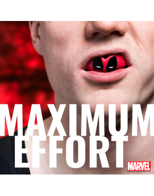 Safejawz Marvel Deadpool Mouthguard – Double-Layer Protection and Fluid Fit™ for Contact Sports