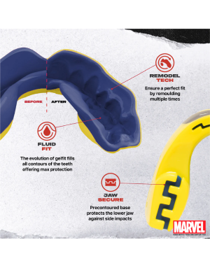 Safejawz Marvel Wolverine Mouthguard – Double-Layer, Fluid Fit™ and Maximum Protection for Contact Sports