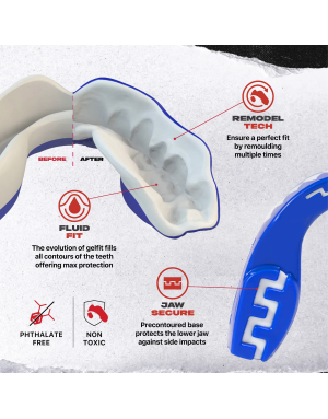 Protector Safejawz Extro Series Shark su diseño con la mandíbula de tiburón, doble capa y mejor ajuste.