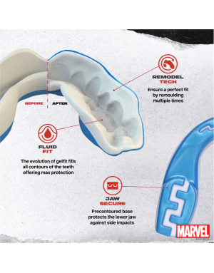 Safejawz Marvel Captain America Mouthguard – Double-Layer, Fluid Fit™ and Professional Protection
