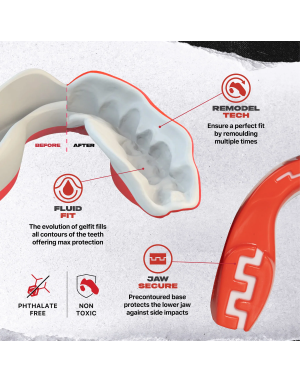 Safejawz Extro Series Viper Mouthguard — aggressive snake design, double layer, mouldable fit.