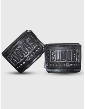 Black Buddha Boxing Bandages, 2.5 m, Semi-Elastic | Il Coliseum