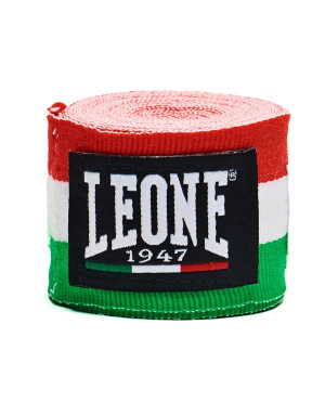 Leone 1947 4.5m Italian Tricolour Boxing Bandages | Il Coliseum | Semi-elastic cotton with Velcro, designed for boxing and Muay