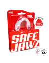 Bucal Safejawz Extro Series Pink Fangz su diseño rosa con colmillos de tiburón, máximo confort y protección profesional.